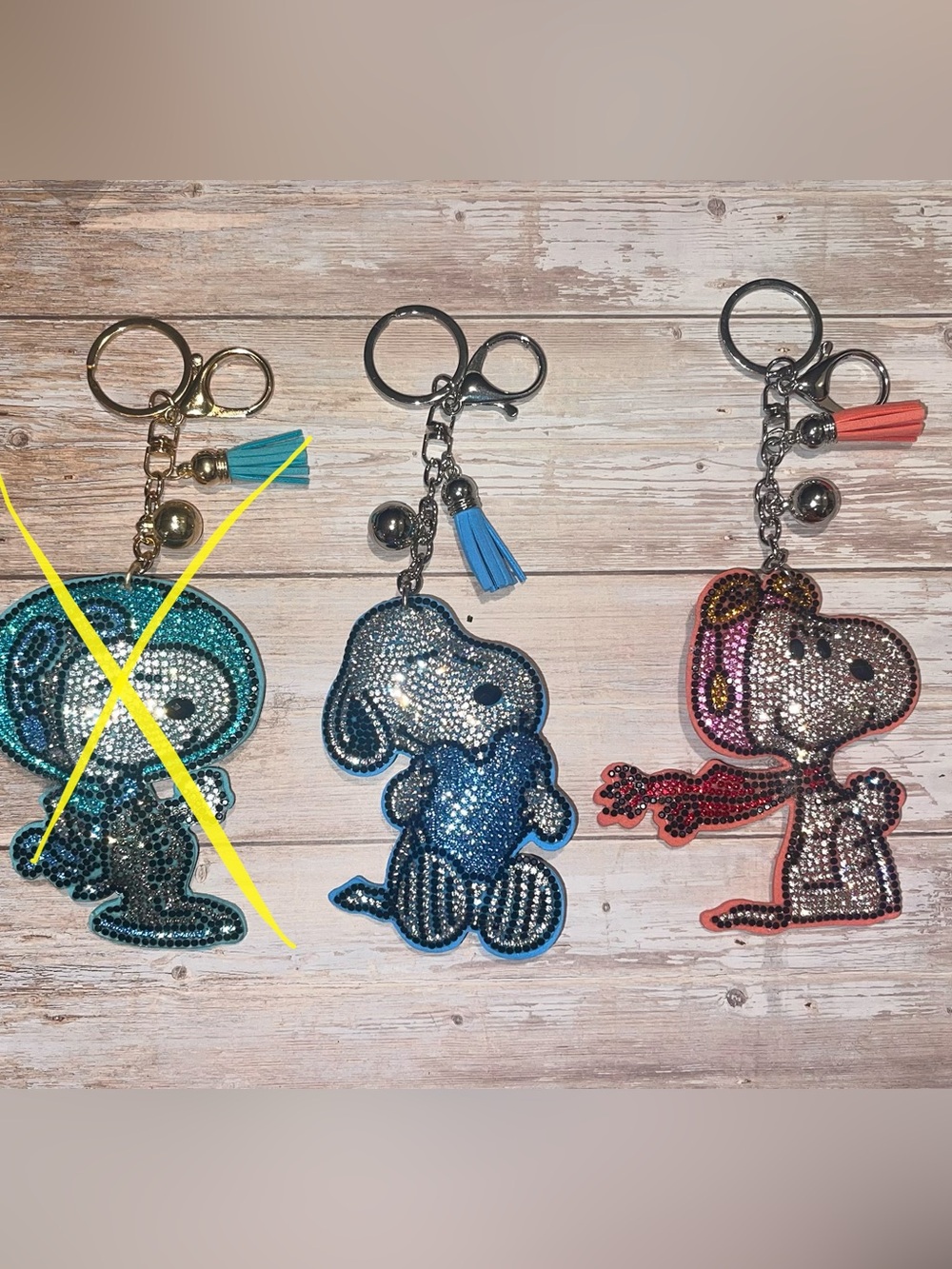 NEW SNOOPY Rhinestone Keychain Bag Charm